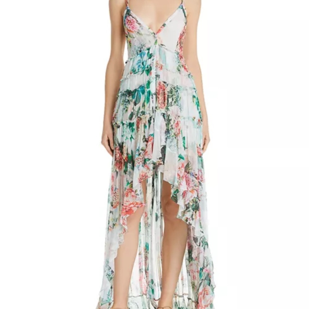Floral Multicolor Rococo Sand hi-low Dress
